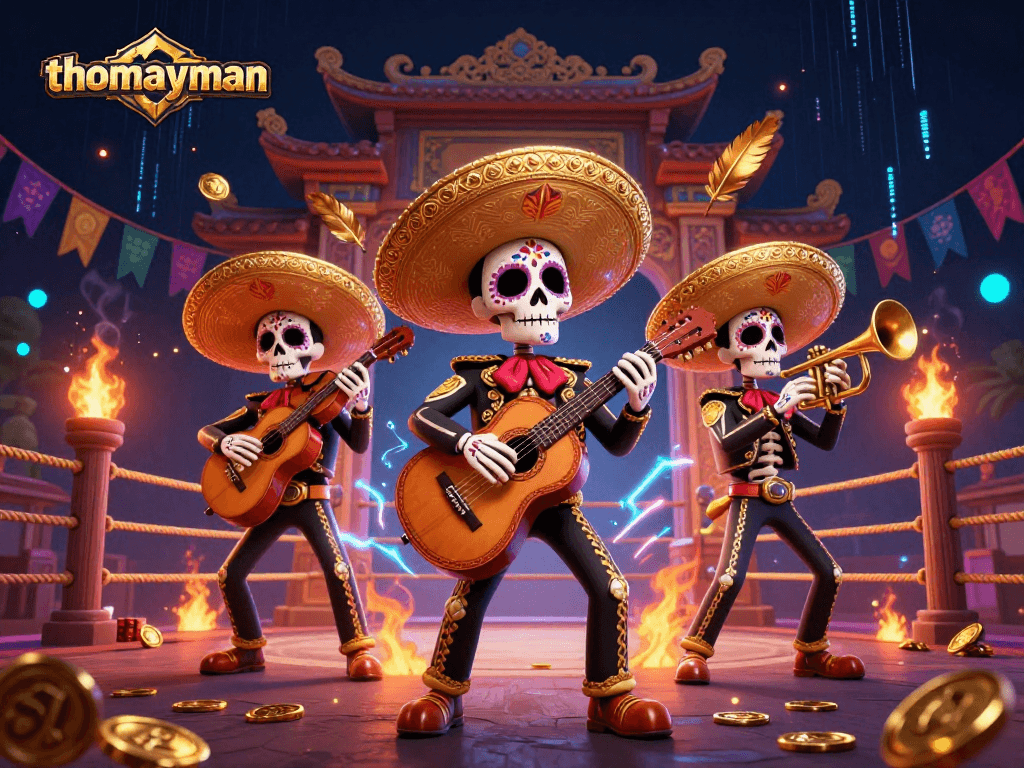 Experience the thrilling rewards of thomayman as colorful mariachi characters celebrate the excitement of online gaming.