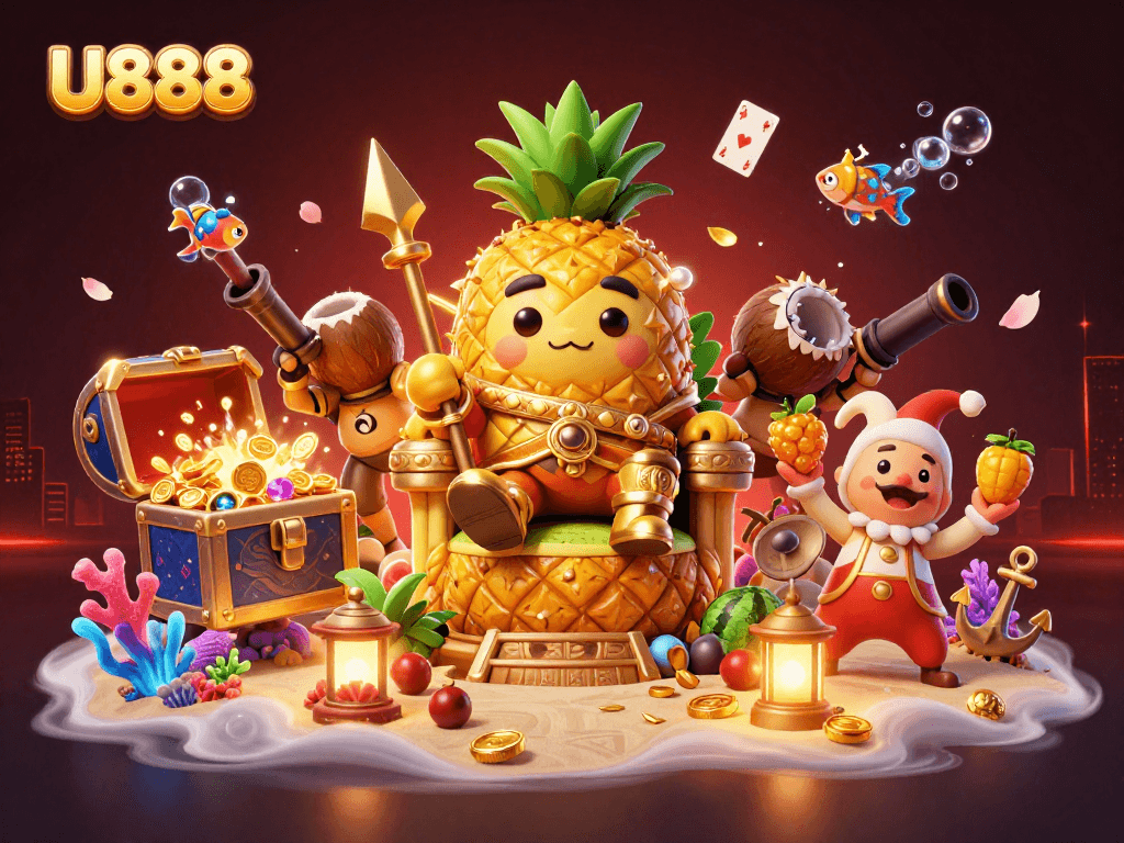 Experience thrilling gameplay at U888 with vibrant characters and dynamic casino elements.