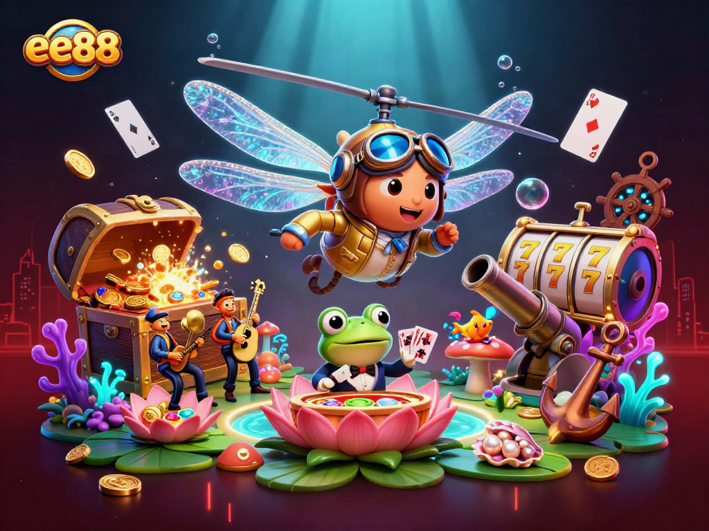 Bet on exciting games at ee88, where a dragonfly pilot and frog dealer bring the casino to life!