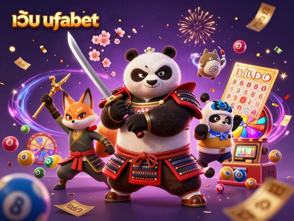 Bet on เว็บ ufabet with excitement through a dynamic 3D casino scene featuring vibrant characters and immersive game elements.