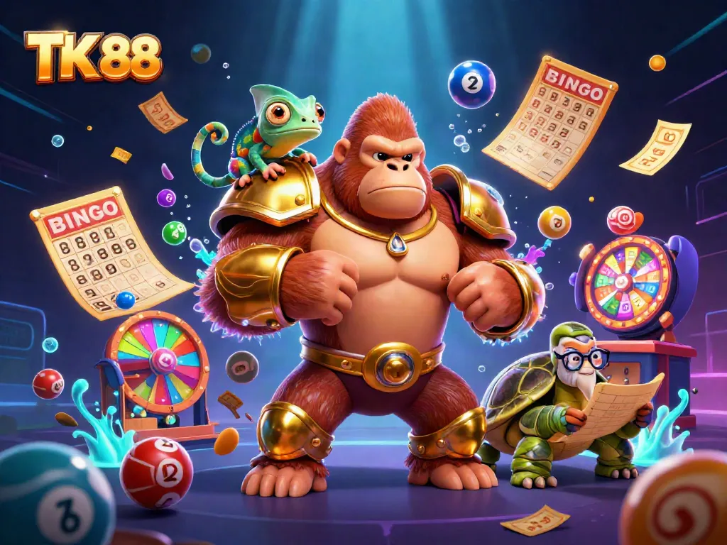 Experience thrilling gameplay at TK 88 with vibrant lottery elements and unique characters.