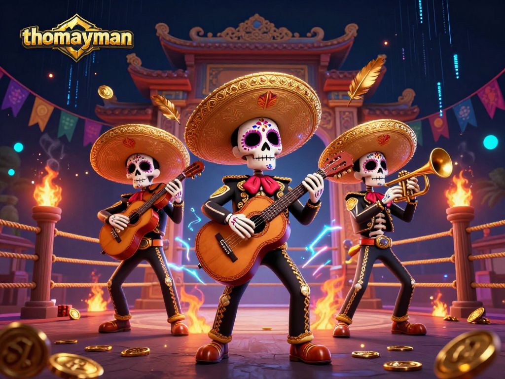 Experience the thrilling rewards of thomayman as colorful mariachi characters celebrate the excitement of online gaming.