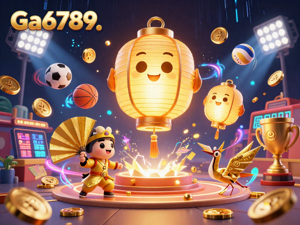 Engage with Ga6789's vibrant casino scene featuring dynamic sports elements and lucky symbols.