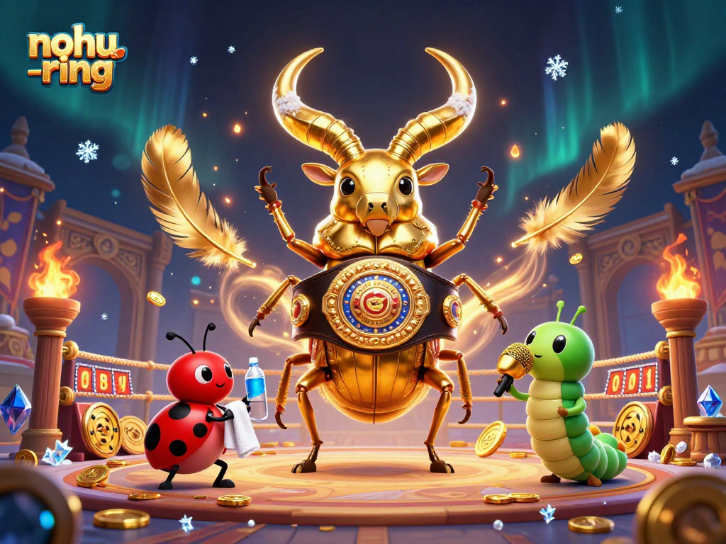 Win big with nohu-ring in a captivating illustrated casino battle scene featuring vibrant characters and elements.