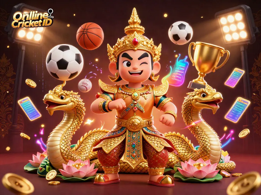 Experience an engaging Online Cricket ID scene with dynamic sports elements and welcoming guardians.