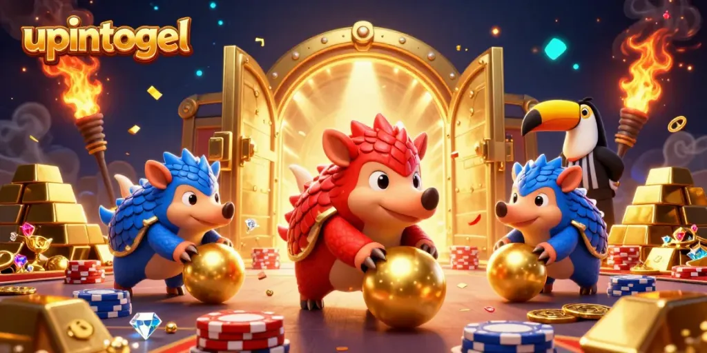 Menangkan taruhan dengan upintogel saat pangolin bertarung memperolehnya dengan bola emas dan tumpukan chip poker.