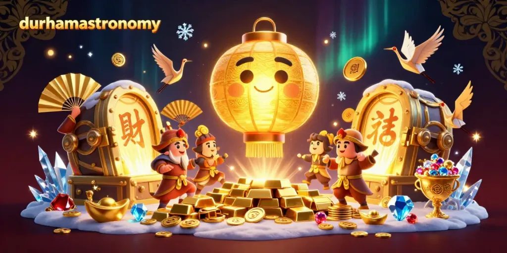 Engage in durhamastronomy gaming excitement with golden lantern spirit amidst vibrant casino treasures.