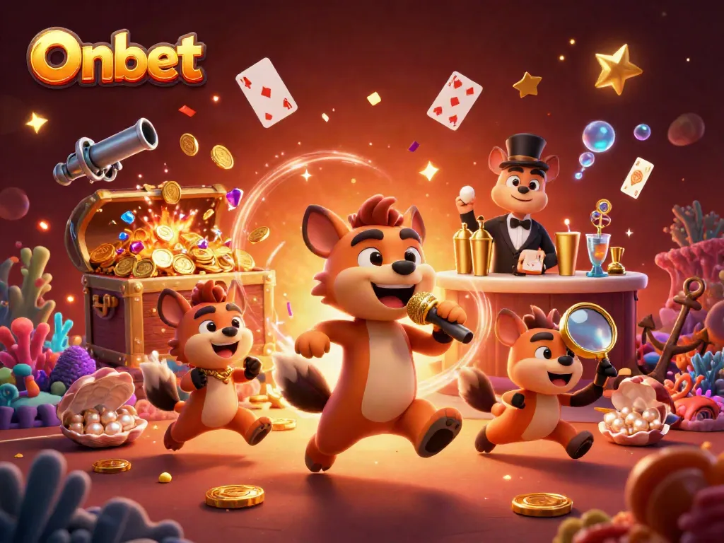 Experience winning thrills at Onbet's comedy casino club with lively cartoon hyenas.