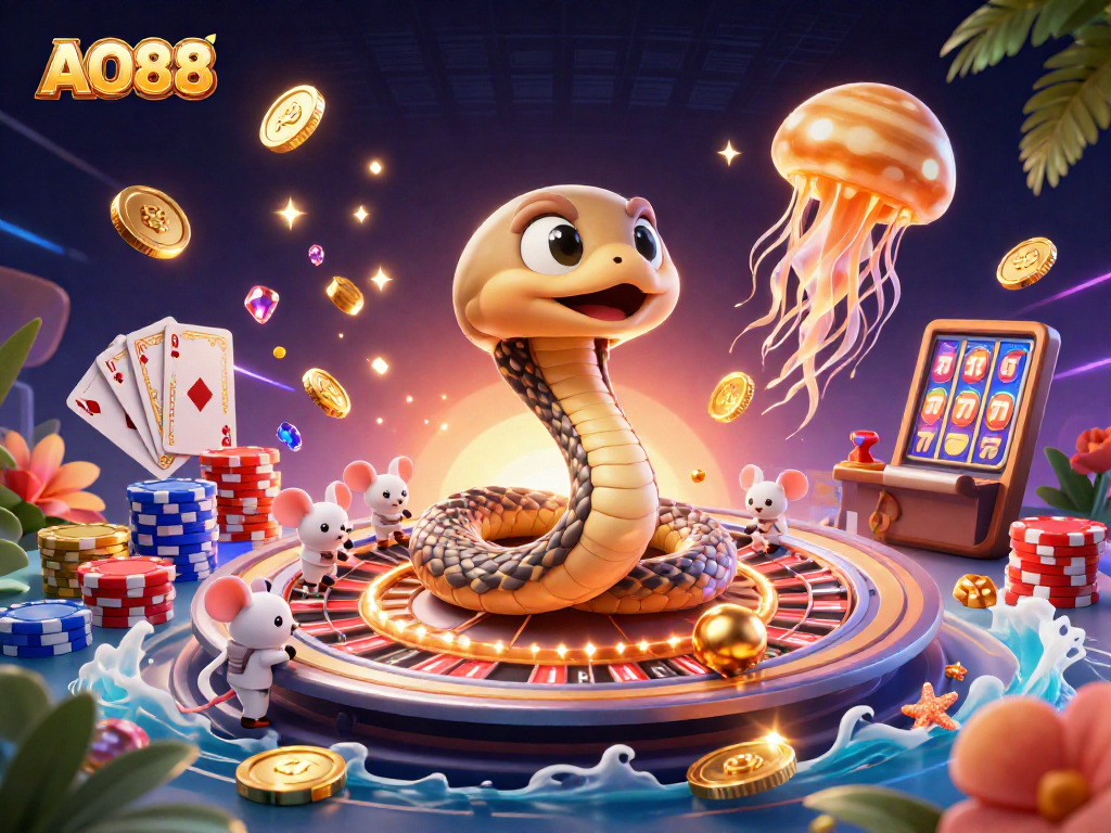 Spin the roulette at AO88 with engaging characters and dazzling casino elements.