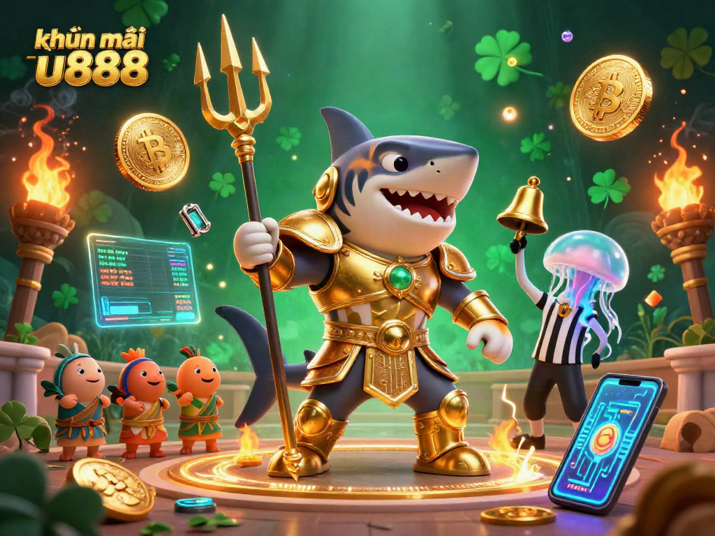 Experience khuyến mãi u888 with a vibrant underwater gaming scene showcasing thrilling action and bonuses.