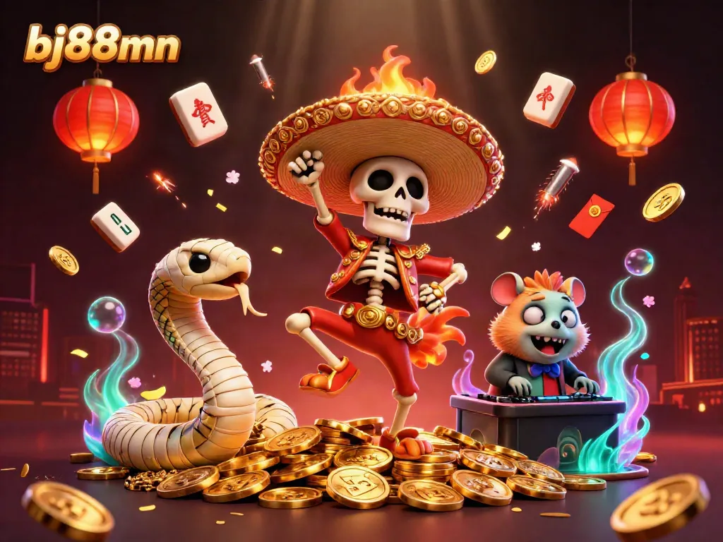 Experience thrilling gaming action with bj88mn in a vibrant 3D casino scene.