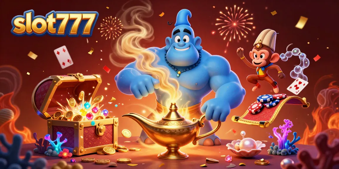 Play exciting slot777 games with vibrant characters and magical elements capturing the thrill of the casino.