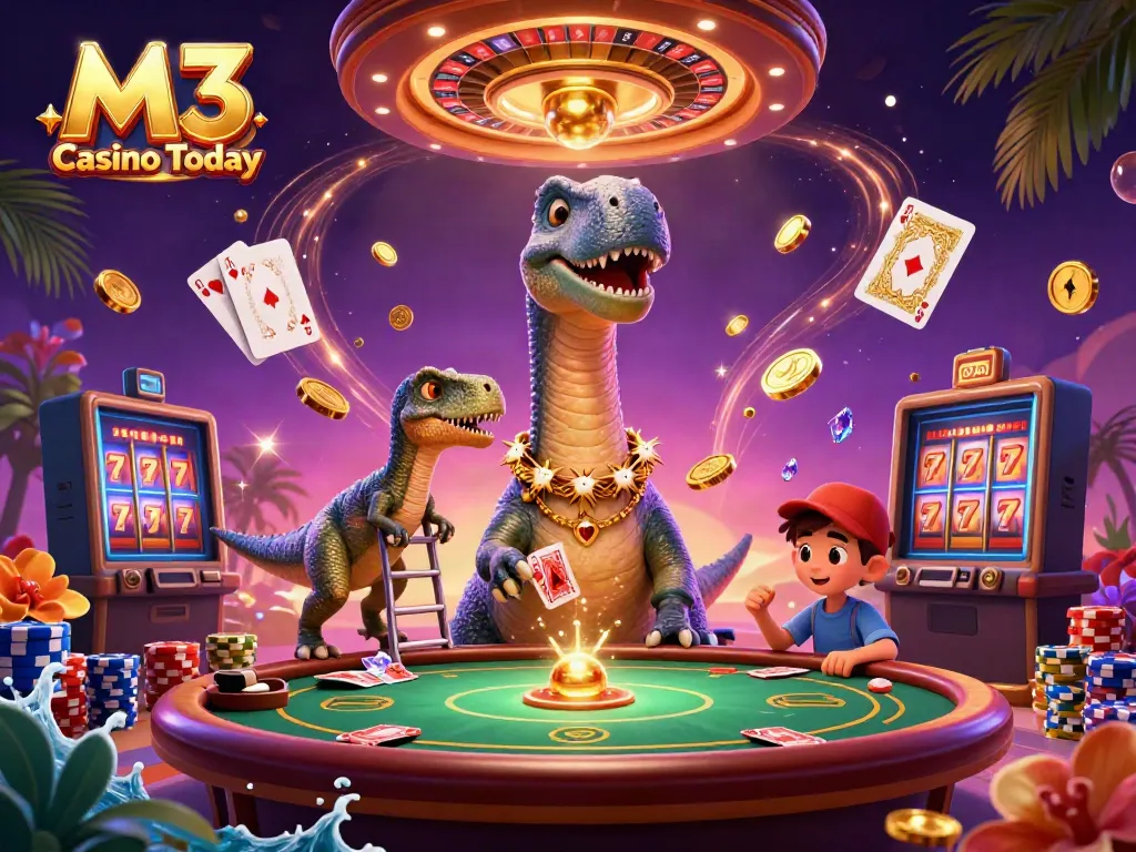 Experience excitement at M3 Casino Today with a vibrant, interactive 3D casino scene.
