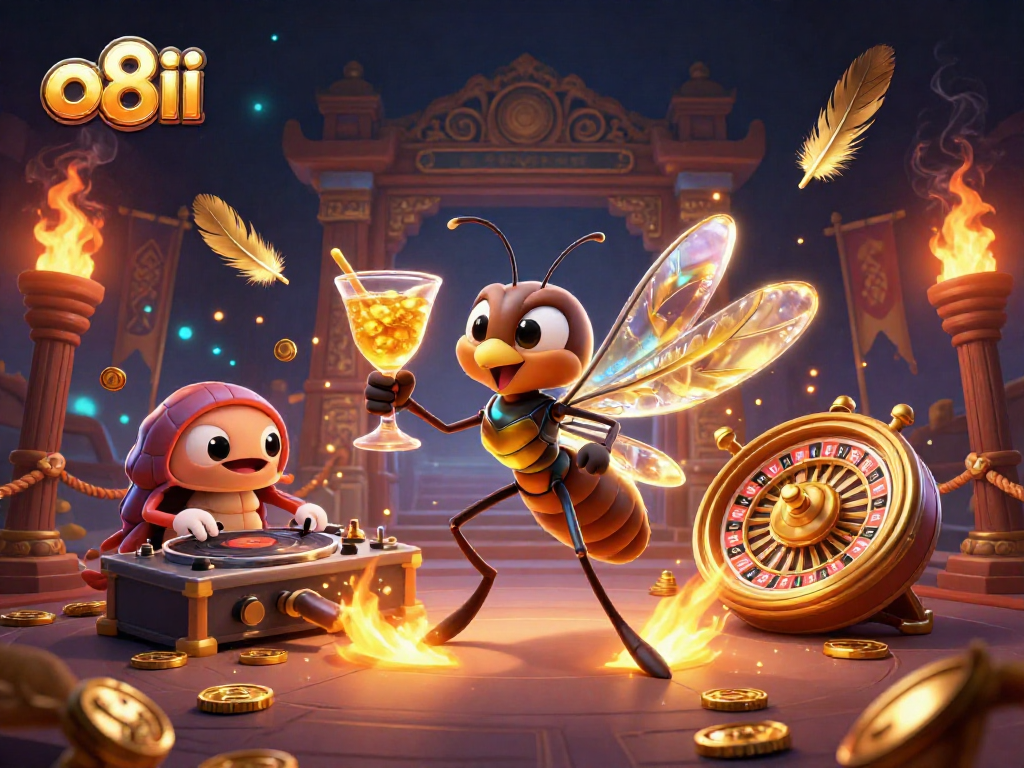 Experience thrilling wins at o8ii with vibrant casino atmosphere and engaging characters.