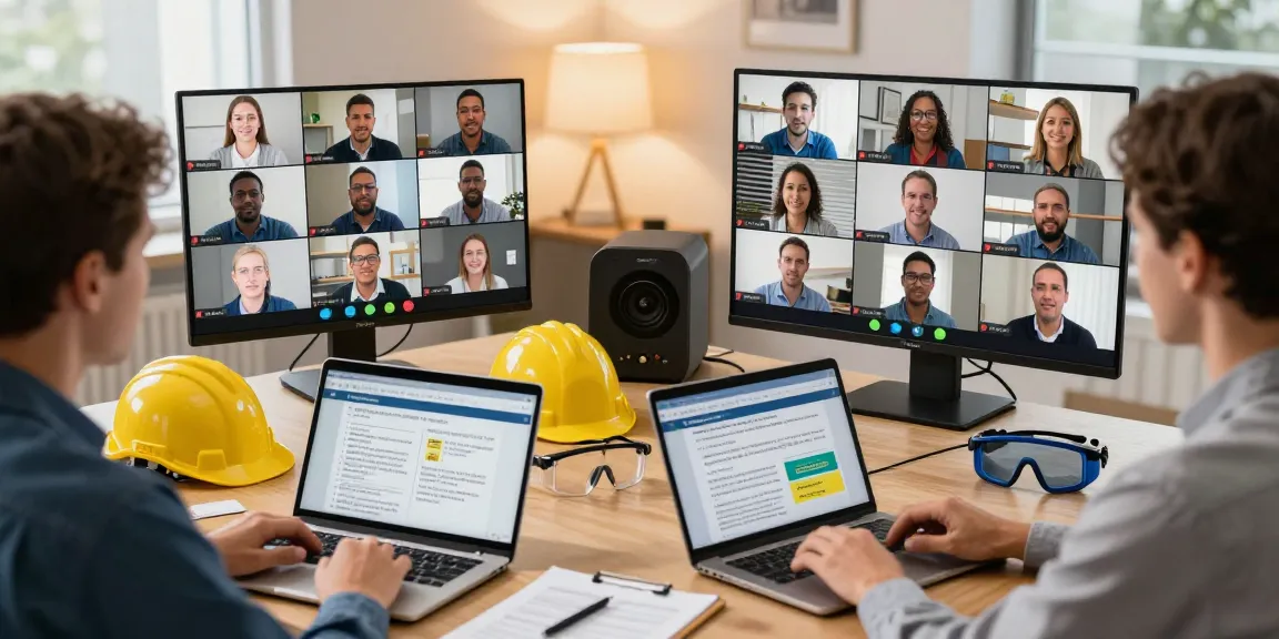 NVQ Level 6 in Saudi Arabia virtual training session highlighting engaged professionals and safety materials