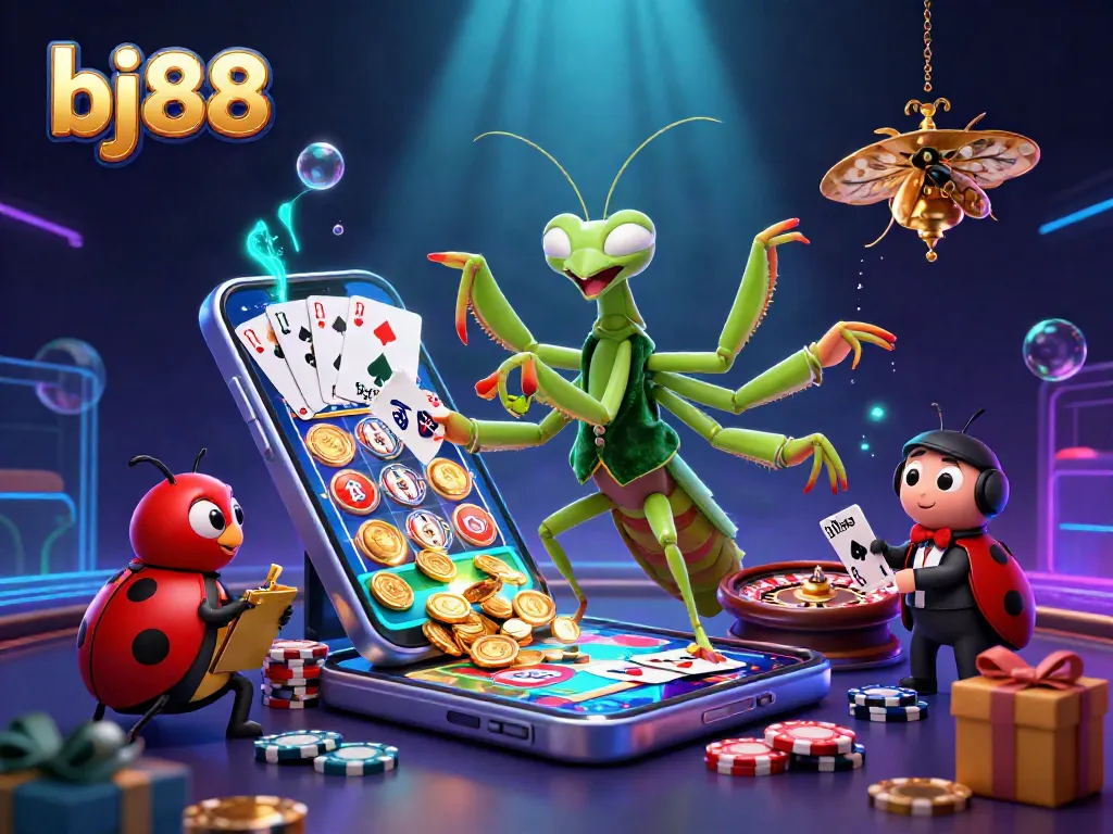 Experience exciting gameplay at bj88 with a vibrant 3D casino scene showcasing unique characters and dynamic elements.