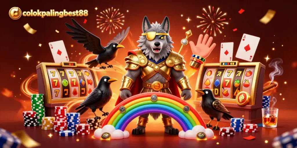 Experience thrill with colokpalingbest88 gaming as Odin and his ravens in a dynamic casino setting.