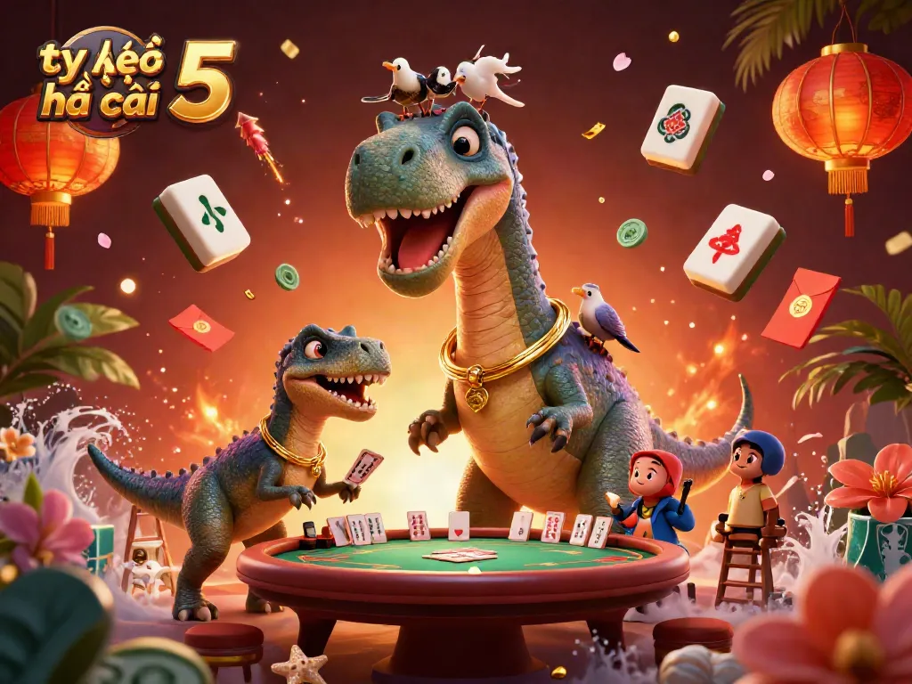 Engage with tỷ lệ kèo nhà cái 5 through a vibrant casino scene alive with excitement and dynamic details.