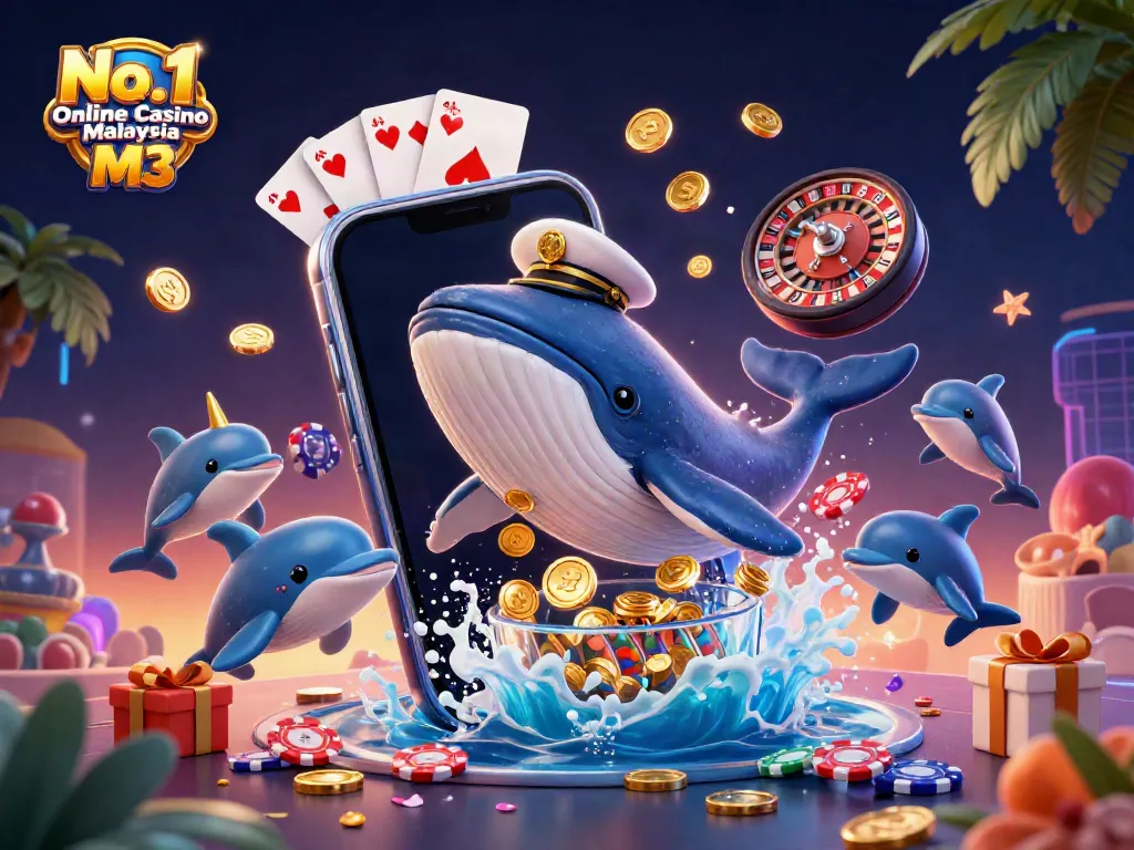 Play engaging games at No.1 Online Casino Malaysia M3 with vibrant characters and casino elements.