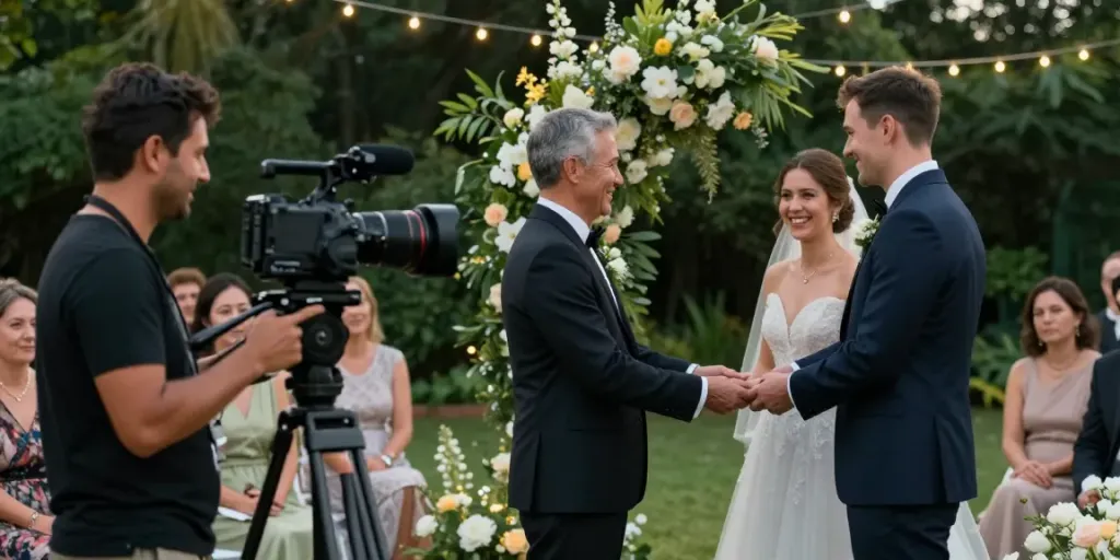 Videografi pernikahan dari https://bktenthouse.com/category/video/ dengan suasana romantis dan dekorasi bunga yang indah.