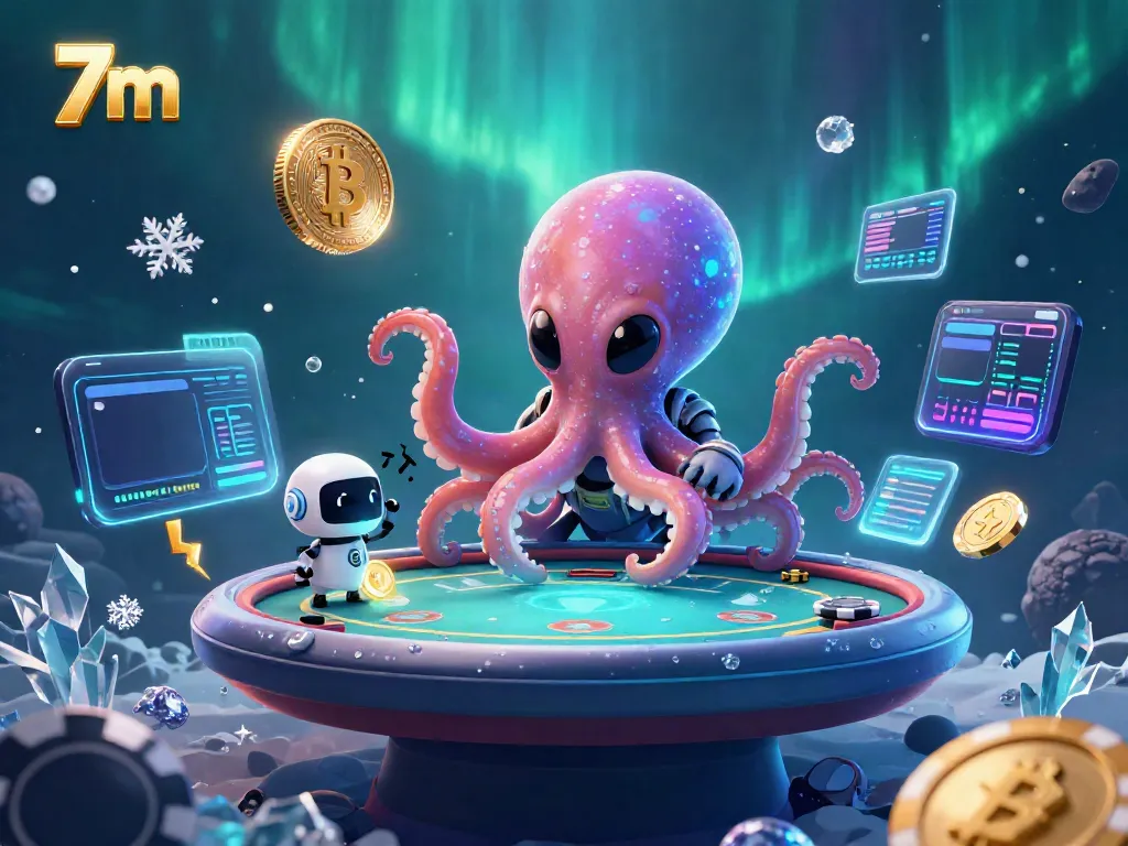 Bet on thrilling poker games with 7m's alien octopus and digital coins.