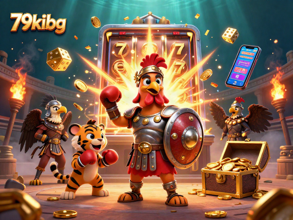Engage with 79kibg's thrilling casino scene featuring dynamic game elements and iconic characters.