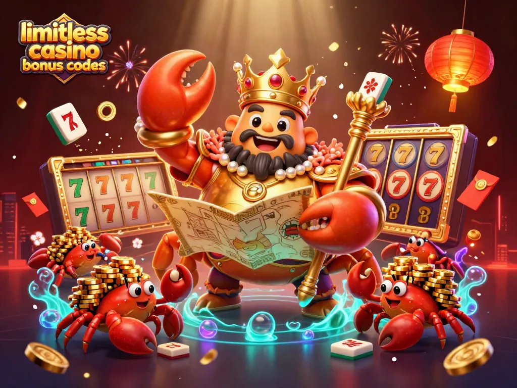 Engage with limitless casino bonus codes through vibrant gaming scenes filled with slots and captivating characters.