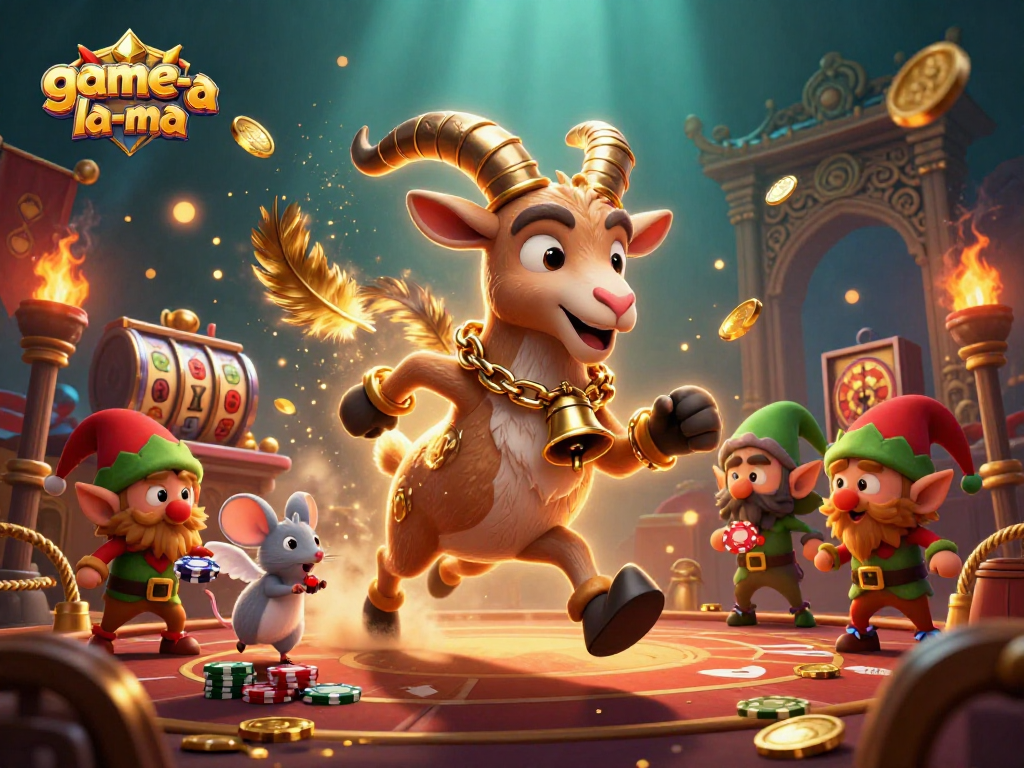 Experience thrilling action at game-la-ma's vibrant holiday-horror casino filled with character mischief.