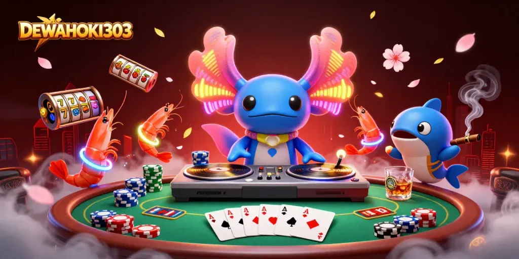 Permainan slot dan DJ axolotl menghidupkan DEWAHOKI303, menarik perhatian dengan visual menakjubkan.