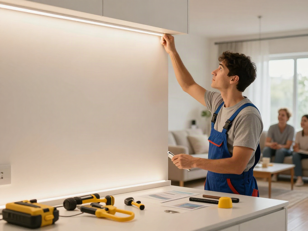 Banda LED 220V instalată de un profesionist local, servicii de încredere.