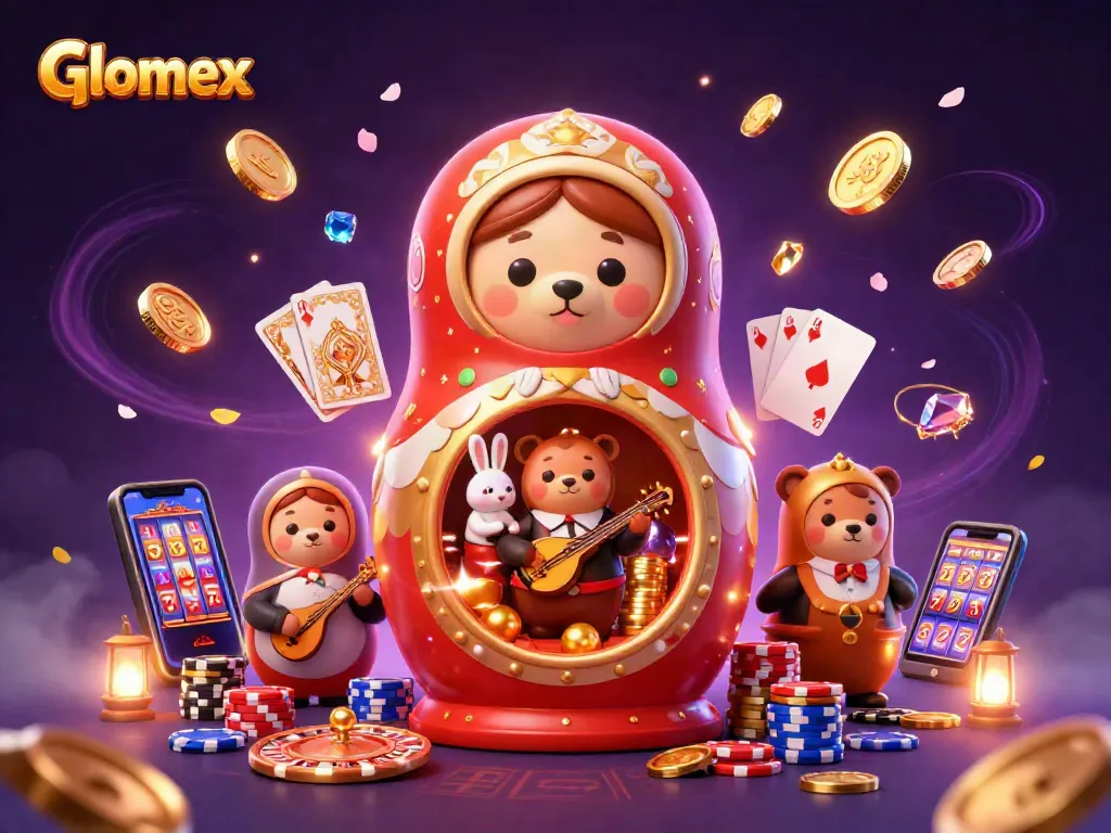 Engage with Glomex's exciting casino adventure featuring dynamic characters and vibrant gambling elements.