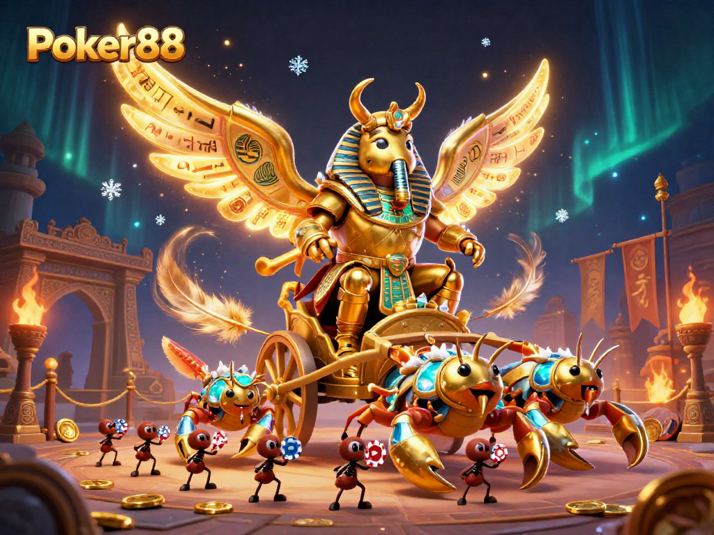 Engage with Poker88's thrilling poker arena as characters come alive amidst vibrant gambling elements.